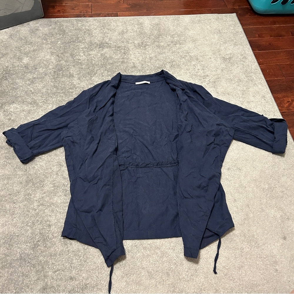 Drape Open Front Twill Jacket - image 4